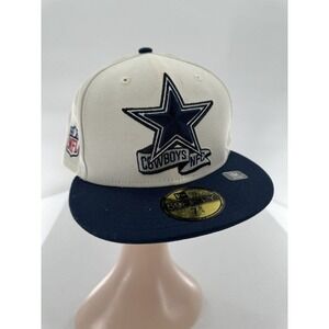 New Era Dallas Cowboys Blue Cream 59Fifty Sideline On Field Fitted Hat C…​